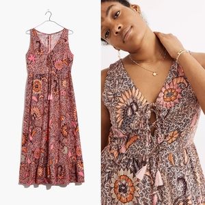 NWT Madewell Floral Midi Flowy Dress Bali Blooms